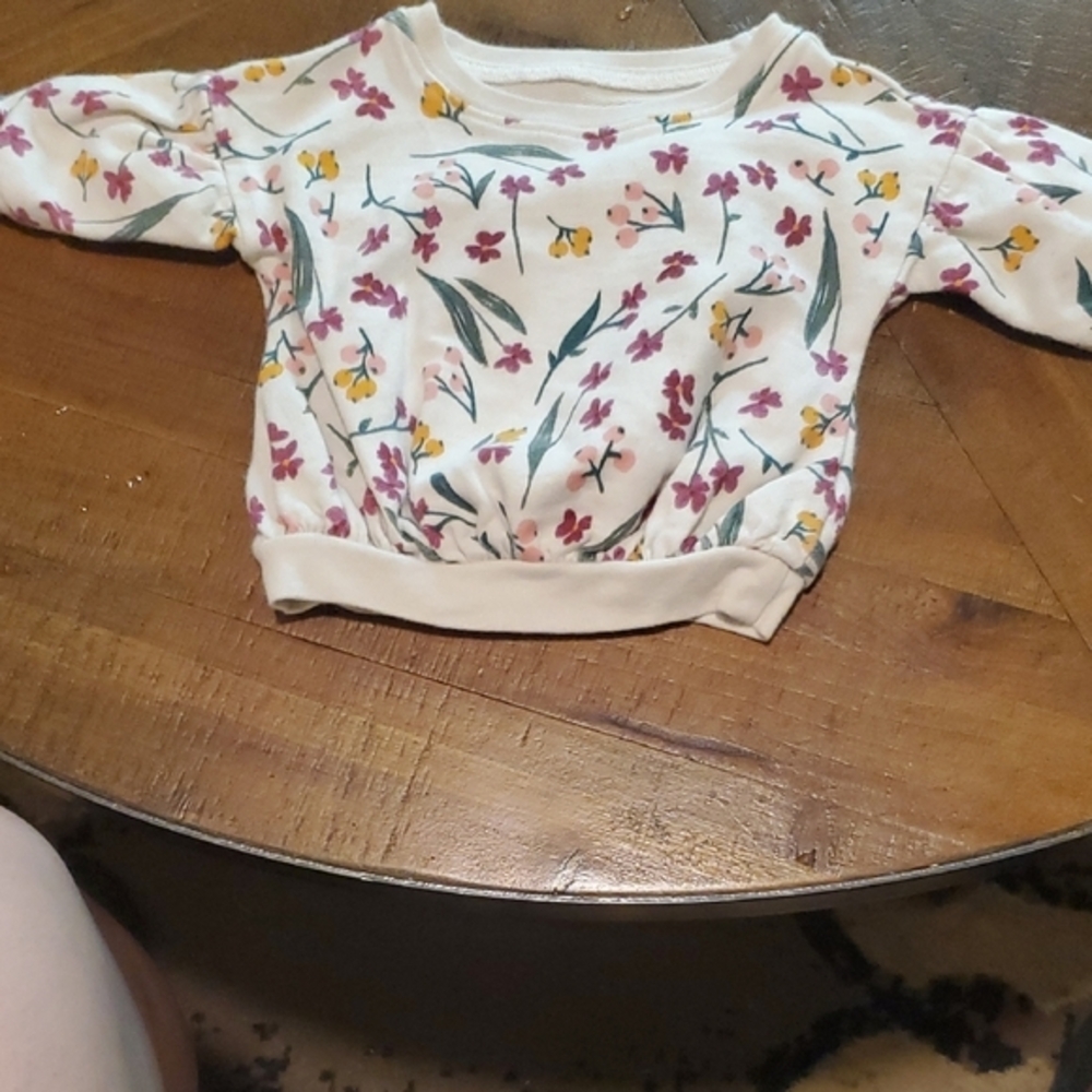 Carter's Floral Print Sweatshirt - White, Pink, Yellow, Green